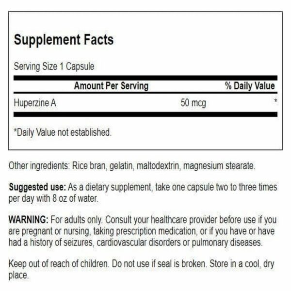 Etiqueta de Swanson Huperzine A 50 mcg