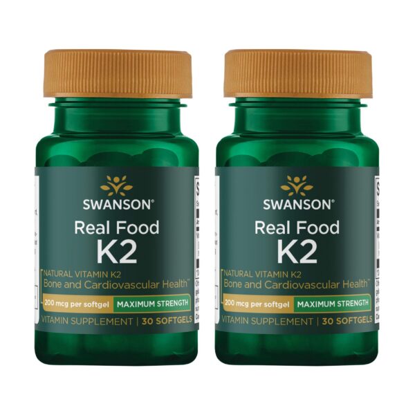 Swanson K2 softgels frente a etiqueta