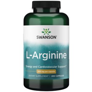 Swanson L-Arginina 500 mg 200 cápsulas suplemento aminoácido