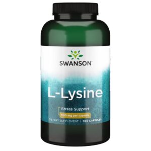 Swanson L-Lisina 500 mg suplemento natural 300 cápsulas apoyo estrés