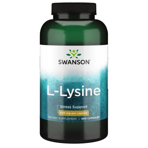 Swanson L-Lisina 500 mg suplemento natural 300 cápsulas apoyo estrés