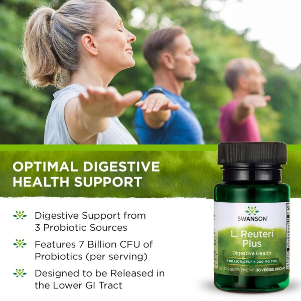 Swanson L. Reuteri cápsulas vegetales para salud intestinal detailed view