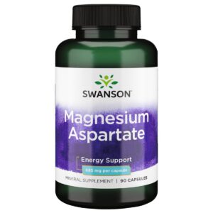 Etiqueta de botella Swanson Magnesium Aspartate 90 cápsulas