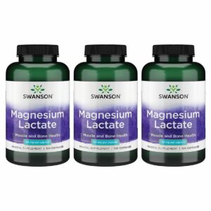 Cápsula Swanson Magnesium Lactate con etiqueta