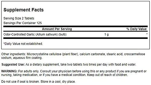 Swanson mejor control de olor a ajo suplemento cápsulas