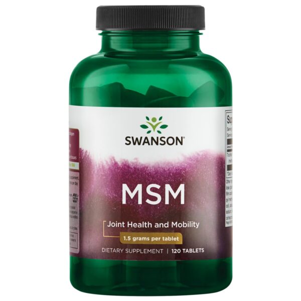 Version 1.0.0 Swanson MSM 1500 mg tabletas, etiqueta frontal