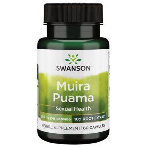 Frasco de 60 cápsulas Muira Puama 10:1 250mg Swanson