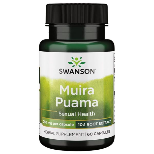 Frasco de 60 cápsulas Muira Puama 10:1 250mg Swanson