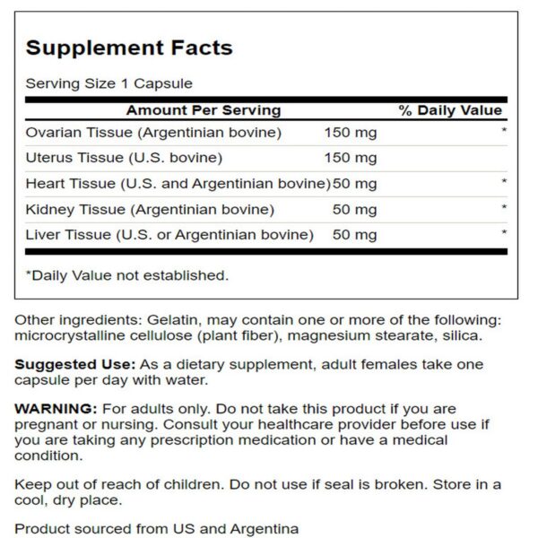 Etiqueta frontal del producto Swanson