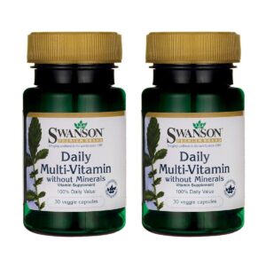 Swanson multivitamínico diario sin minerales cápsulas vegetales paquete 2