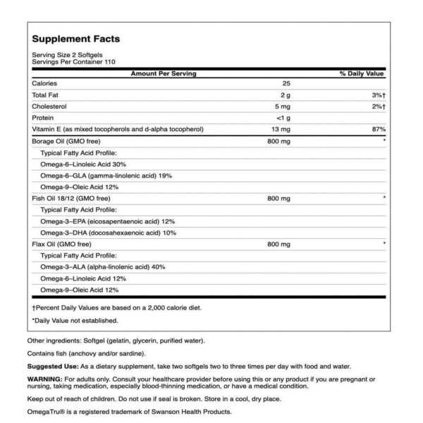 Version 1.0.0 Etiqueta de Swanson MultiOmega 3-6-9