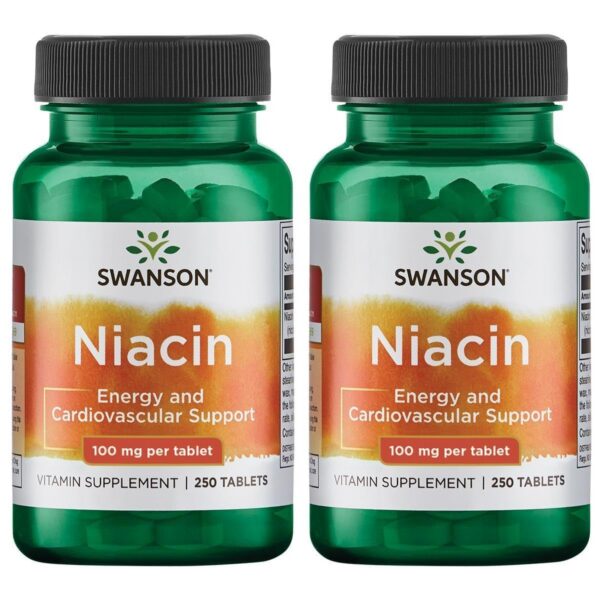 Frasco Swanson Niacina Vitamina B3 250 tabletas paquete 2