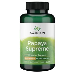 Swanson Papaya Supreme 50 mg 300 tabletas enzima Papaina frontal