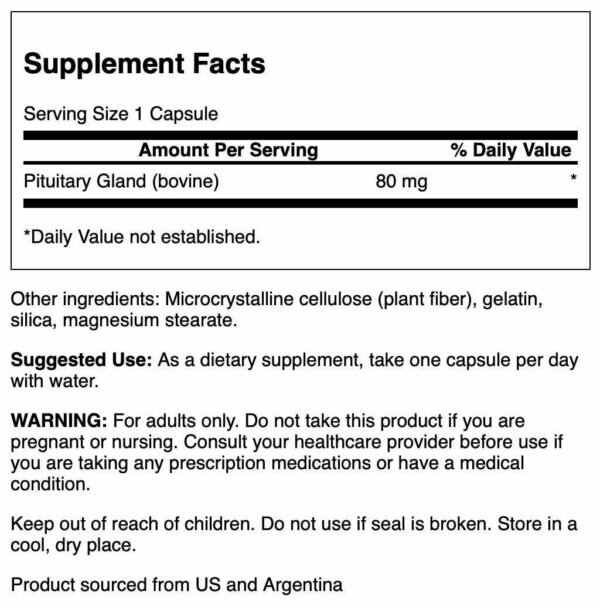Version 1.0.0 Etiqueta del producto Pituitary Glandular