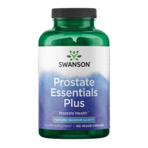 Frasco de suplemento Swanson Prostate Plus para salud prostática masculina