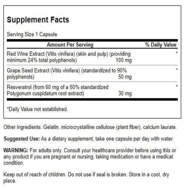 Etiqueta de Swanson Resveratrol Complex