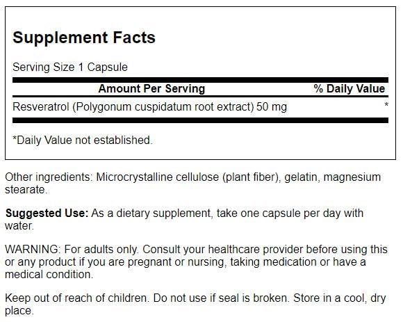 Etiqueta de Swanson Resveratrol