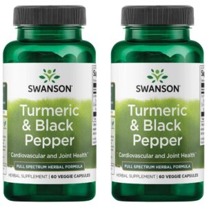 Swanson suplemento orgánico cúrcuma y pimienta negra 60 cápsulas paquete 2