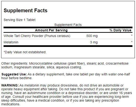 Swanson suplemento para el sueño cereza ácida y melatonina