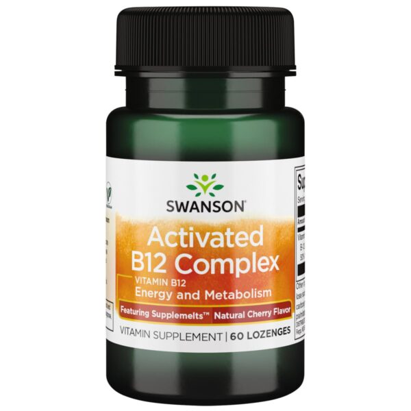 Swanson vitamin B-12 activada sublingual 60 tabletas paquete