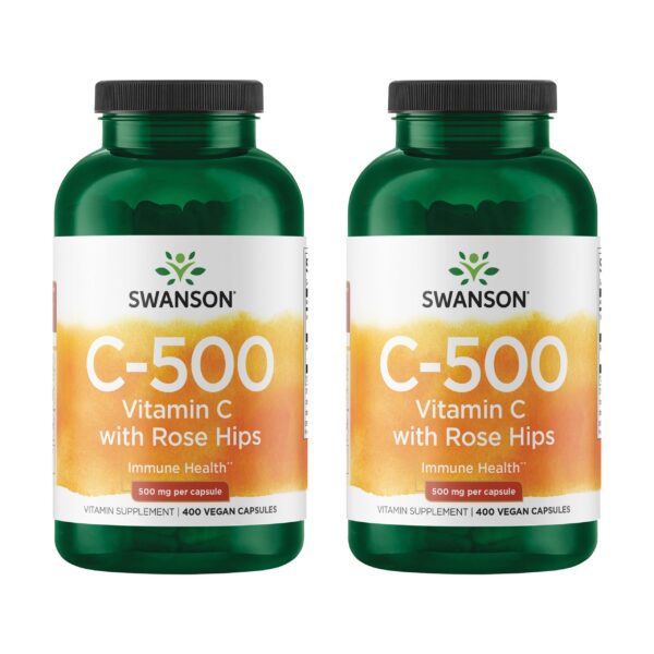 Frente de envase Swanson Vitamina C Rose HIPS 500 mg