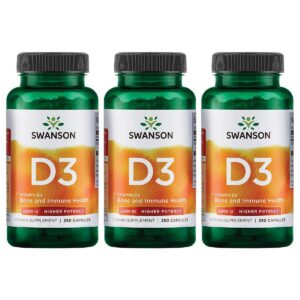 Swanson vitamina D-3 suplemento 2000 UI 250 cápsulas pack 3