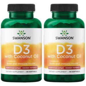 Swanson vitamina D3 alta potencia 60 cápsulas paquete