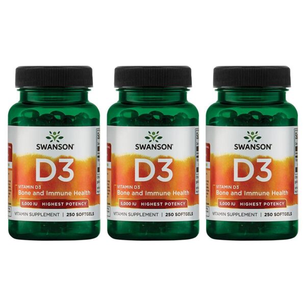 Swanson vitamina d3 suplemento salud ósea sistema inmunológico 250 cápsulas