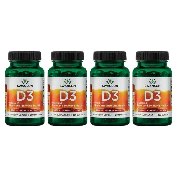 Swanson vitamina D3 suplemento salud ósea 250 cápsulas