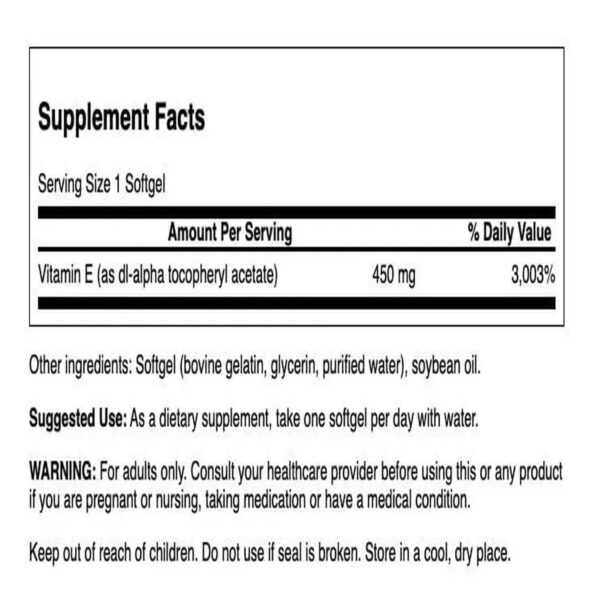 Cápsulas gel suave Swanson Vitamina E