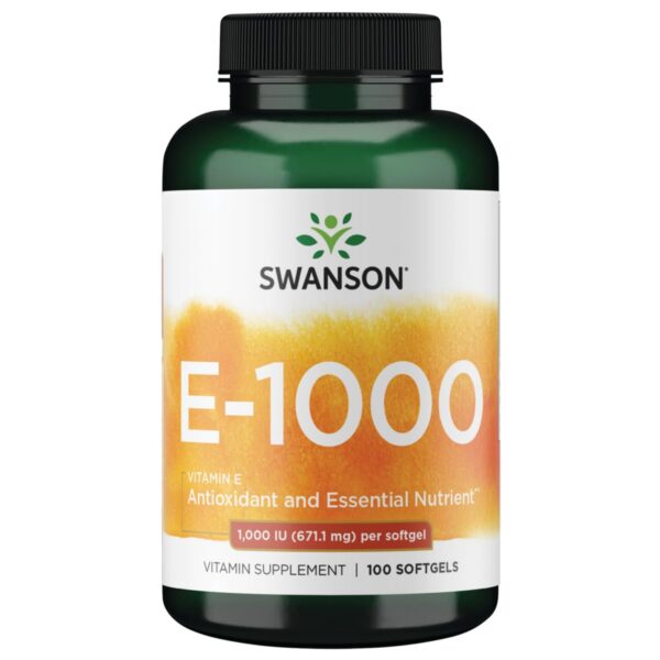 Swanson Vitamina E suplemento natural cápsulas blandas 100 unidades