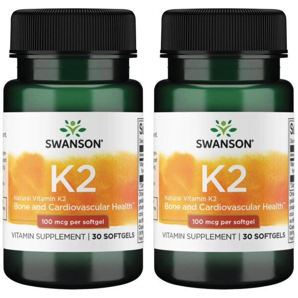 Envase frontal Swanson Vitamina K2 (Menaquinona-7)