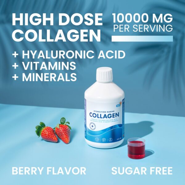 Etiqueta frontal de Swedish Nutra Colageno Marino Liquido