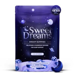 SweetDreams Dream Gummies melatonina y magnesio suplemento vegano