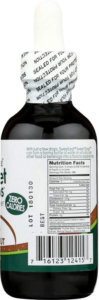 Cerca de la gota de Stevia Líquida Avellana