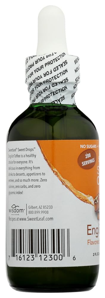 Etiqueta lateral de la botella de stevia Sweet Leaf