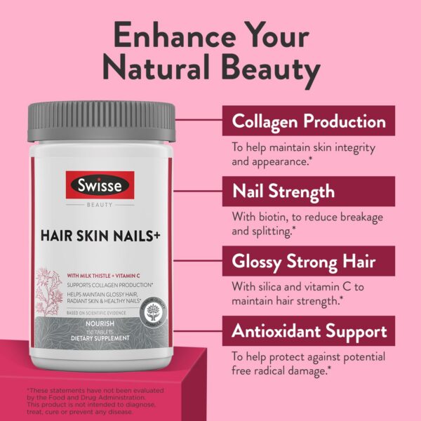 Etiqueta frontal del suplemento Swisse Biotin HSN