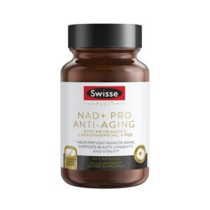 Swisse NAD+ Pro Anti-Aging cápsulas y envase