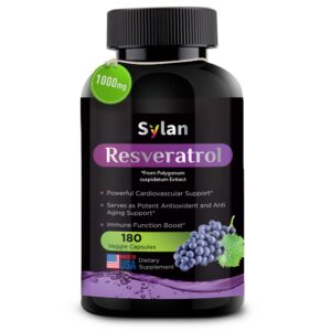 Frente de SYLAN Trans Resveratrol 180 cápsulas vegetales