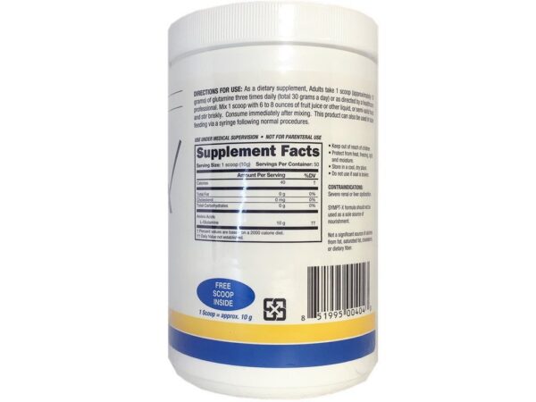 Version 1.0.0 Etiqueta de Sympt-X L-Glutamina