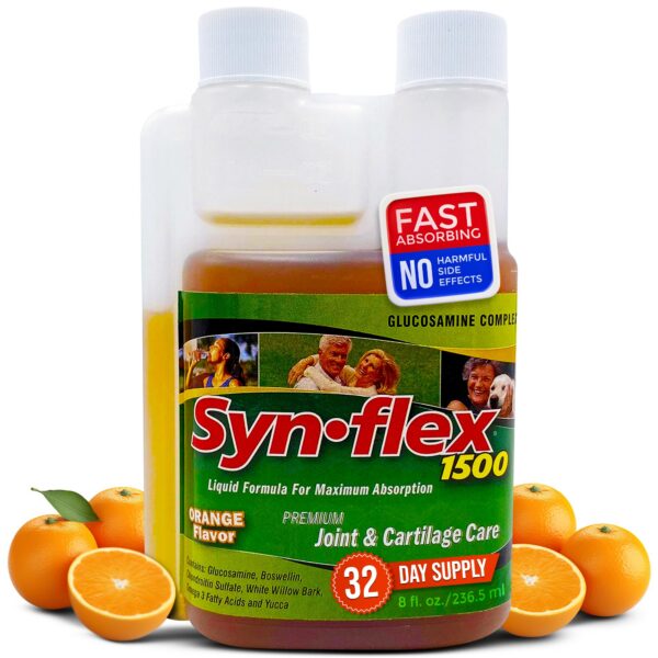 Version 1.0.0 Synflex líquido glucosamina sabor naranja frasco frontal