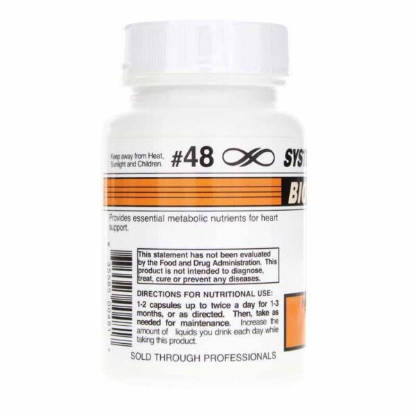 Caja y etiqueta Systemic Formulas 48HQ Heart Energy