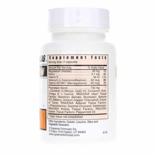 Etiqueta lateral Systemic Formulas 48HQ Heart Energy