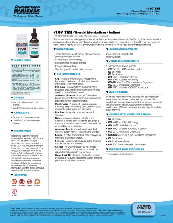 Cápsulas Systemic Formulas Bio Nutriment TMI