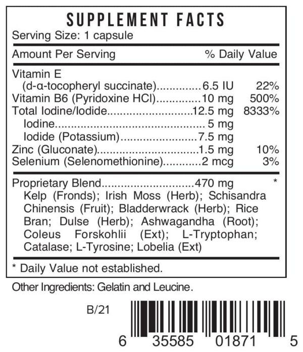 Etiqueta frontal de Systemic Formulas Bio Nutriment TMI