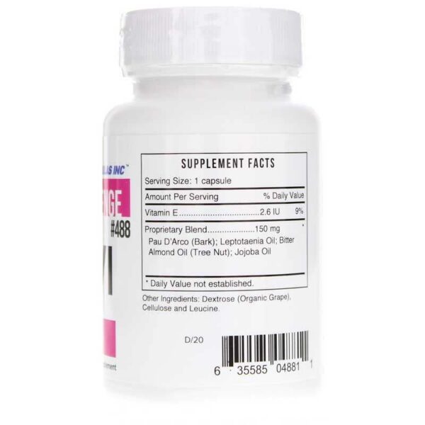 Etiqueta de ingredientes en frasco