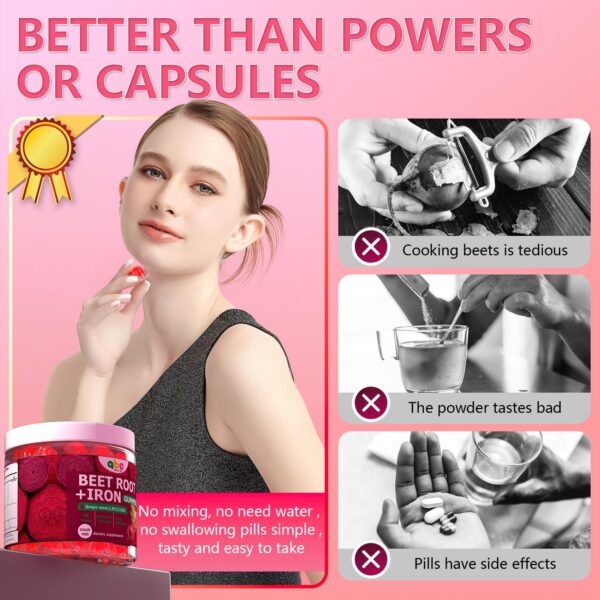 Tabla de ingredientes activos en gomitas raíz de remolacha