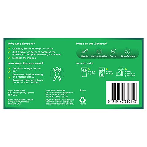 Version 1.0.0 Tabla nutricional Berocca Performance sin cafeína
