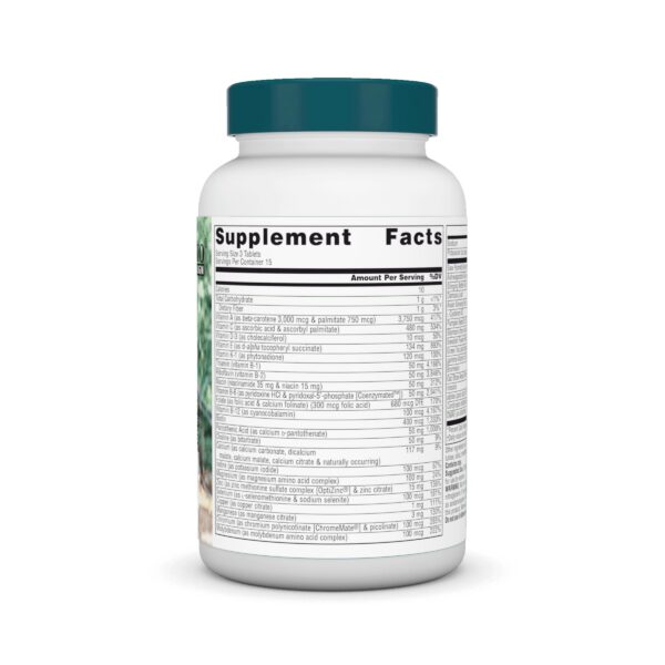 Tabla nutricional multivitamínico Source Naturals Men's Life Force