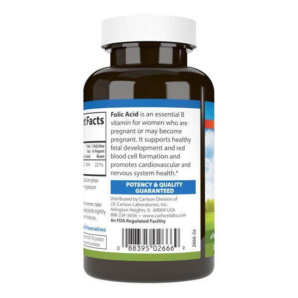 Tablet Carlson Ácido Fólico soporte prenatal